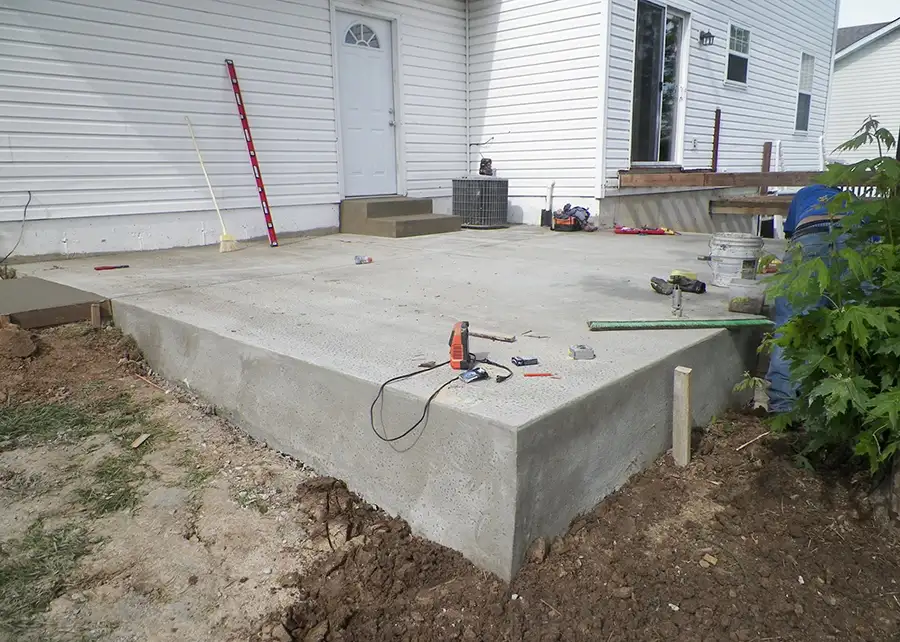 A+ Concrete - fresh concrete slab porch, patio - Collinsville, IL