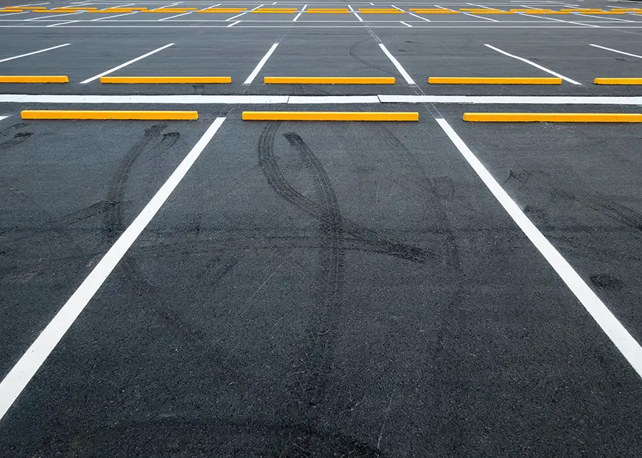 fresh asphalt, striped parking lot - Collinsville, IL