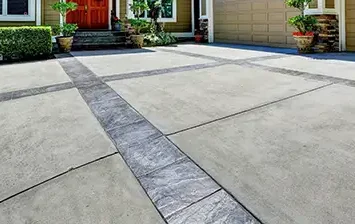 a concrete driveway