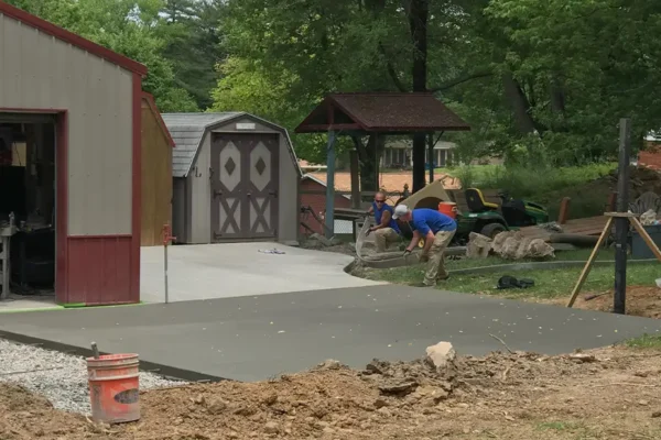 A+ Concrete - framing custom-made patio and driveway - Collinsville, IL